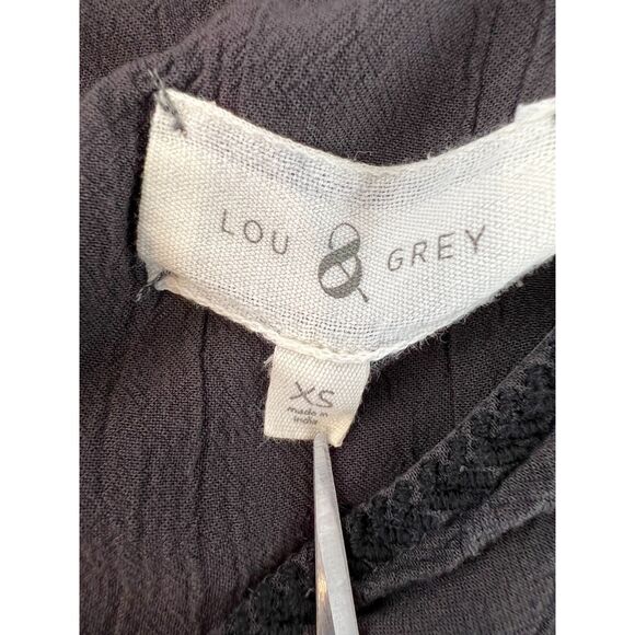 Lou & Grey Women's Gray Faded Black V Neck Flowy Swing Sleeveless Dress Size XS - Picture 4 of 10